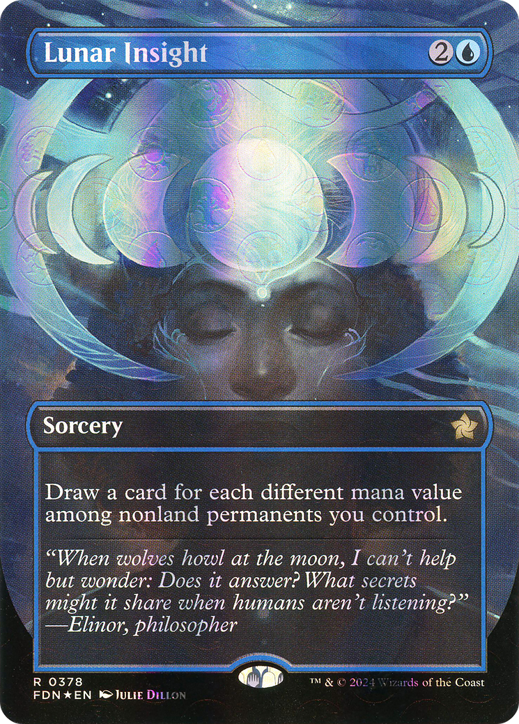 Lunar Insight (Borderless) (Mana Foil) [Foundations] | Grognard Games