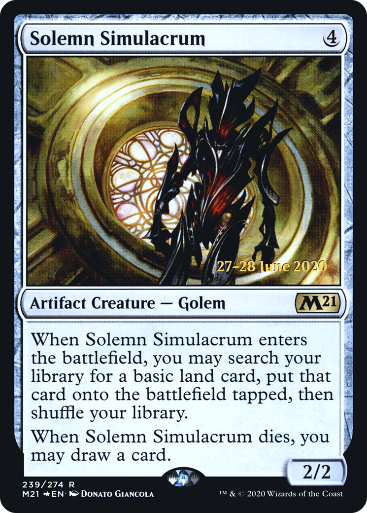 Solemn Simulacrum  [Core Set 2021 Prerelease Promos] | Grognard Games