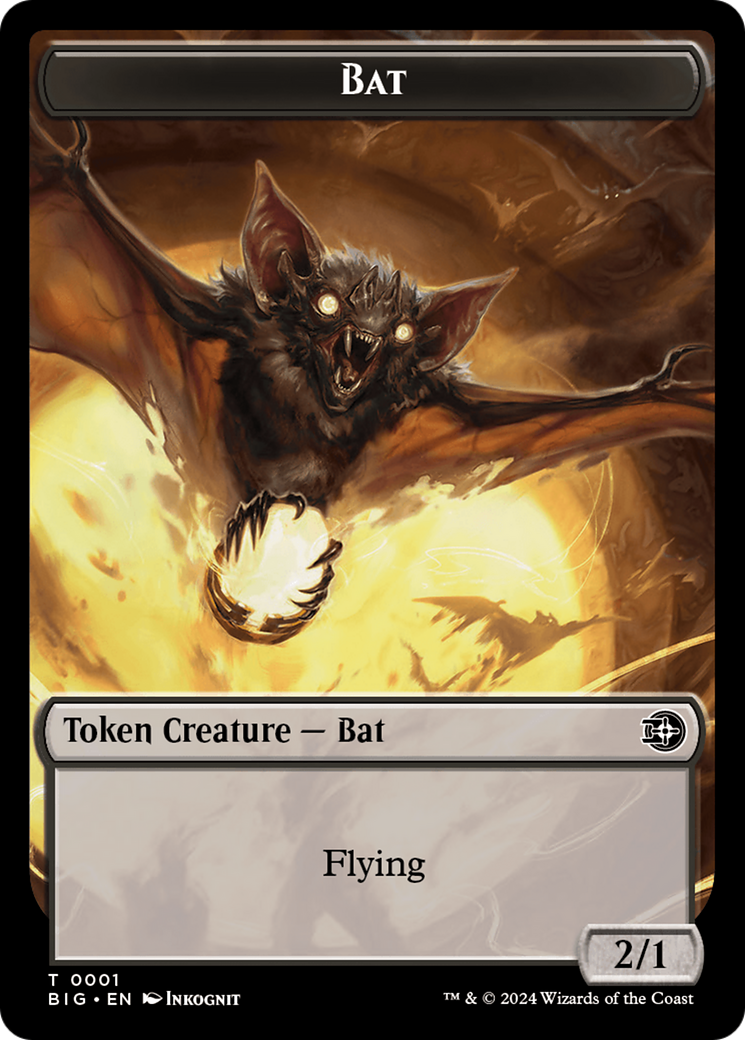 Mercenary // Bat Double-Sided Token [Outlaws of Thunder Junction Tokens] | Grognard Games