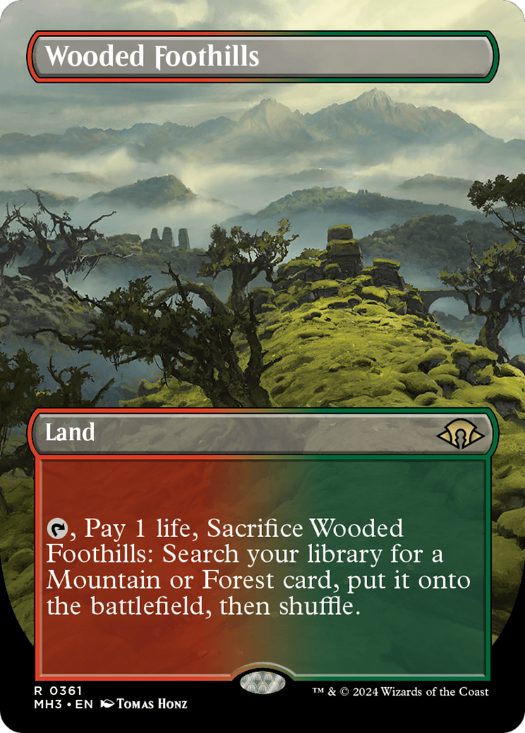 Wooded Foothills (Borderless) [Modern Horizons 3] | Grognard Games