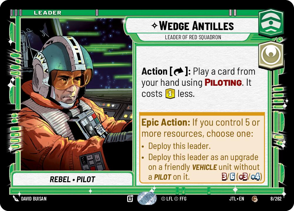 Wedge Antilles - Leader of Red Squadron (008/262) (008/257) [Jump to Lightspeed] | Grognard Games