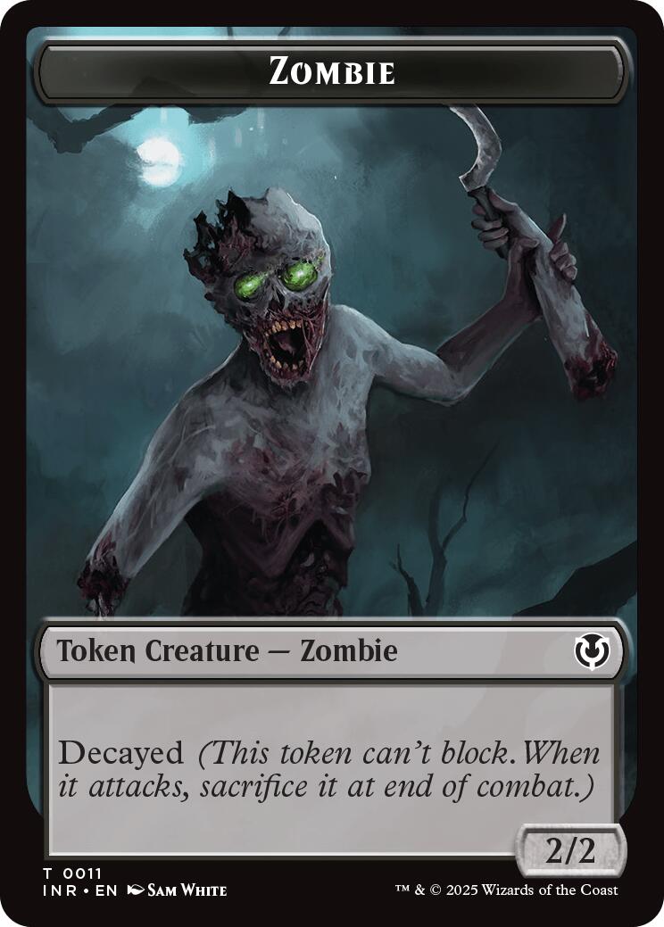 Zombie (0011) // Zombie (0012) Double-Sided Token [Innistrad Remastered Tokens] | Grognard Games