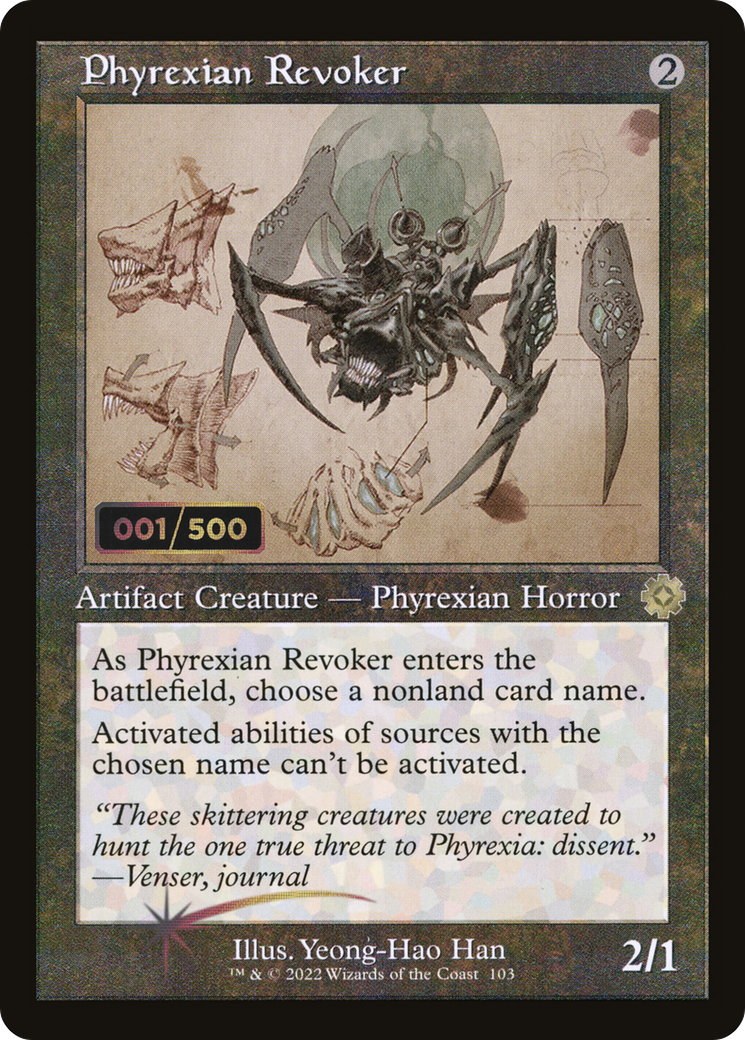 Phyrexian Revoker (Retro Schematic) (Serial Numbered) [The Brothers' War Retro Artifacts] | Grognard Games