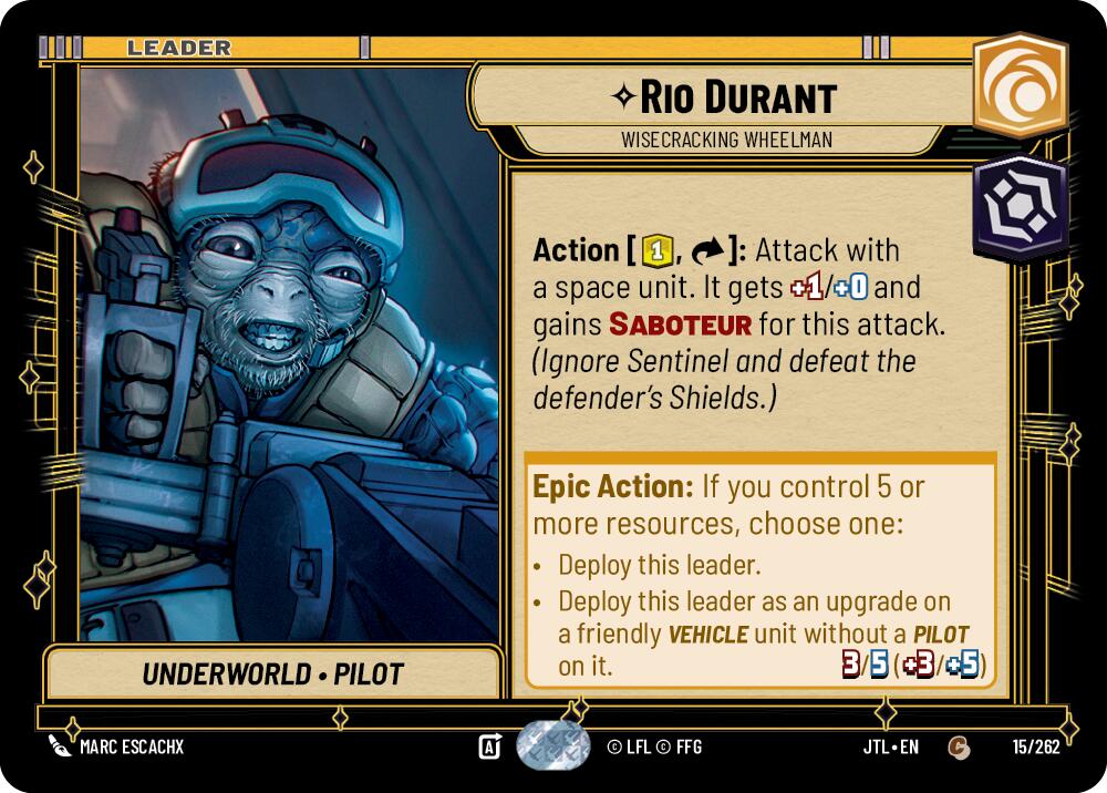 Rio Durant - Wisecrack Wheelman (015/262) (015/257) [Jump to Lightspeed] | Grognard Games