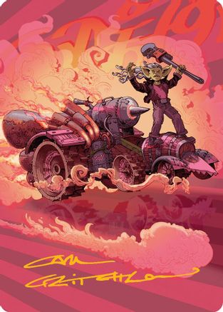 Burner Rocket Art Card (Gold-Stamped Signature) (AADFT-041) - Art Series: Aetherdrift | Grognard Games