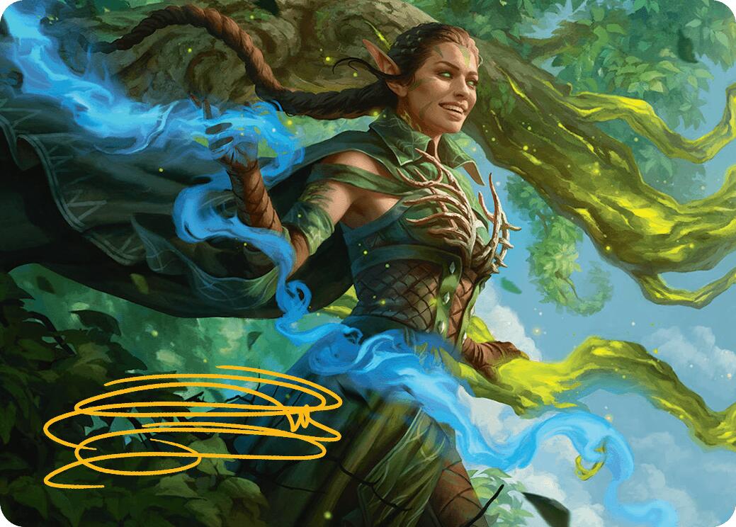 Nissa, Worldsoul Speaker Art Card (Gold-Stamped Signature) [Aetherdrift Art Series] | Grognard Games
