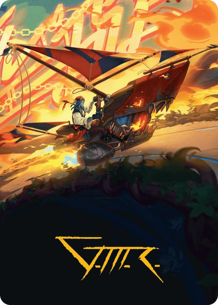 Boosted Sloop Art Card (Gold-Stamped Signature) [Aetherdrift Art Series] | Grognard Games