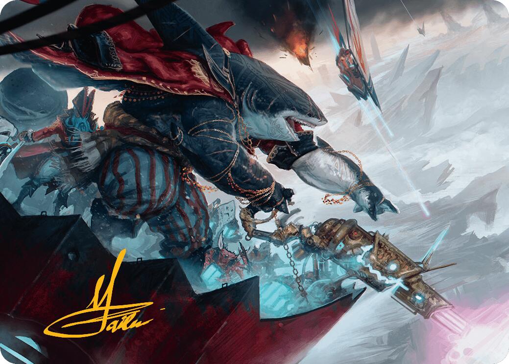 Captain Howler, Sea Scourge Art Card (16/54) (Gold-Stamped Signature) [Aetherdrift Art Series] | Grognard Games