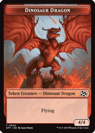 Dinosaur Dragon // Treasure Double-Sided Token (DFT-4 // 11) - Aetherdrift | Grognard Games