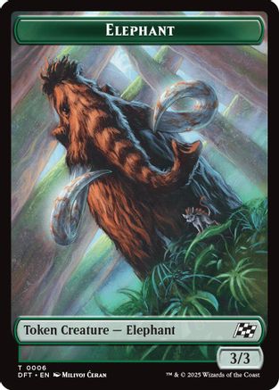 Elephant // Zombie (0003) Double-Sided Token (DFT-6 // 3) - Aetherdrift Foil | Grognard Games