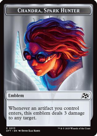 Emblem - Chandra, Spark Hunter // Vehicle Double-Sided Token (DFT-13 // 12) - Aetherdrift Foil | Grognard Games