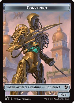 Construct // Beast (0011) Double-Sided Token (DRC-12 // 11) - Commander: Aetherdrift | Grognard Games