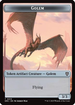 Golem (0013) // Nalaar Aetherjet Double-Sided Token (DRC-13 // 16) - Commander: Aetherdrift | Grognard Games