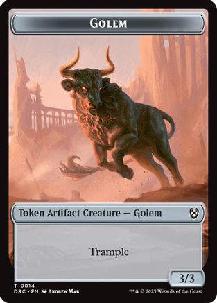 Golem (0014) // Thopter (0010) Double-Sided Token (DRC-14 // 10) - Commander: Aetherdrift | Grognard Games