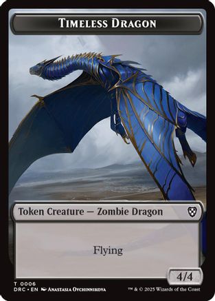 Timeless Dragon // Zombie (0003) Double-Sided Token (DRC-6 // 3) - Commander: Aetherdrift | Grognard Games