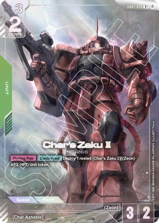 Char's Zaku II (R+) - Edition Beta (GD01-026) Holofoil | Grognard Games