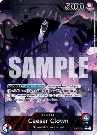 Caesar Clown (002) (Parallel) (OP10-002) - Royal Blood Foil | Grognard Games