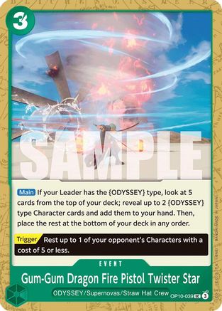Gum-Gum Dragon Fire Pistol Twister Star (OP10-039) - Royal Blood | Grognard Games