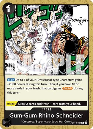 Gum-Gum Rhino Schneider (OP10-097) - Royal Blood | Grognard Games