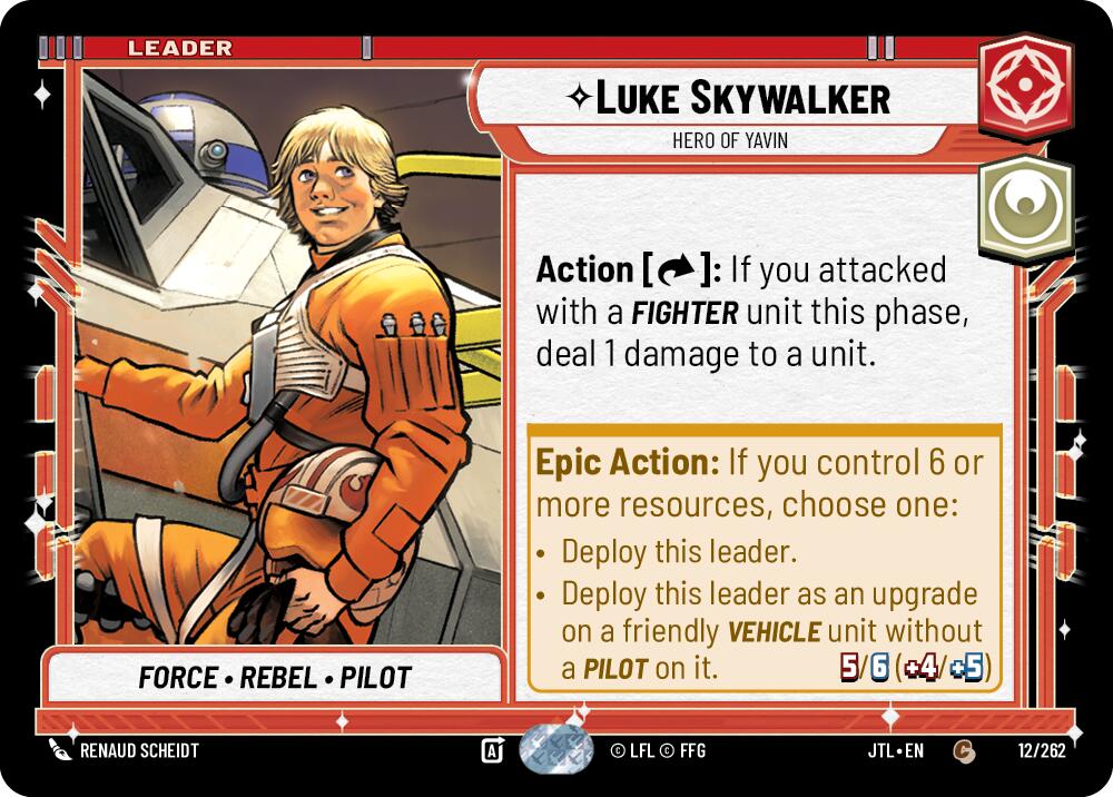 Luke Skywalker - Hero of Yavin (012/262) (012/257) [Jump to Lightspeed] | Grognard Games
