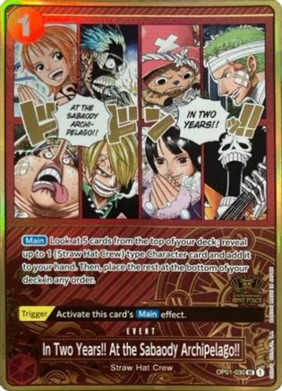 In Two Years!! At the Sabaody Archipelago!! (One Piece Japanese Version 2nd Anniversary Set) (OP01-030) - One Piece Promotion Cards Foil | Grognard Games