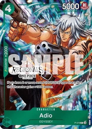 Adio (Offline Regional Participation Pack 2025 Vol.1) (P-078) - One Piece Promotion Cards | Grognard Games