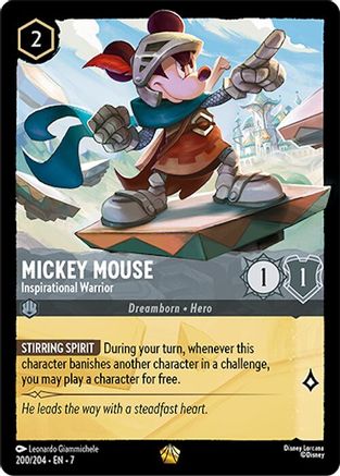 Mickey Mouse - Inspirational Warrior (200/204) [Archazia's Island] | Grognard Games