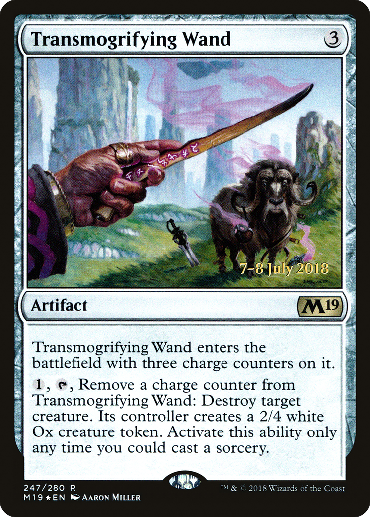 Transmogrifying Wand  [Core Set 2019 Prerelease Promos] | Grognard Games