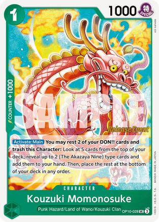 Kouzuki Momonosuke (028) (OP10-028) - Royal Blood Release Event Cards | Grognard Games