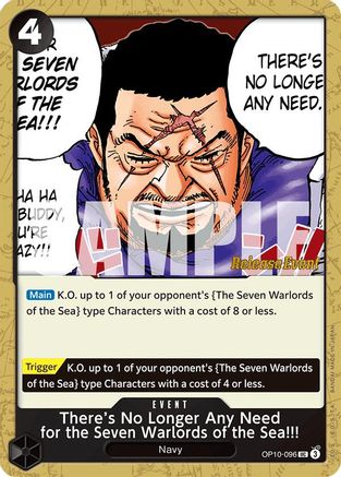 There's No Longer Any Need for the Seven Warlords of the Sea!!! (OP10-096) - Royal Blood Release Event Cards | Grognard Games
