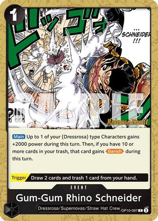 Gum-Gum Rhino Schneider (OP10-097) - Royal Blood Release Event Cards | Grognard Games