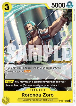 Roronoa Zoro (113) (OP10-113) - Royal Blood Release Event Cards | Grognard Games