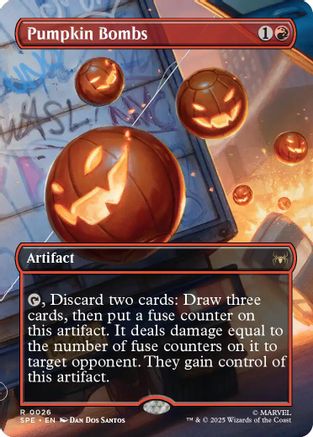 Pumpkin Bombs (Borderless) (SPE, MAR-026) - Marvel's Spider-Man: Eternal-Legal Foil | Grognard Games