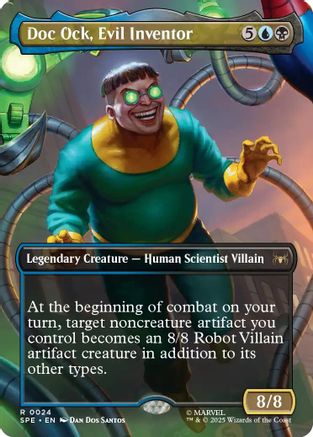 Doc Ock, Evil Inventor (Borderless) (SPE, MAR-024) - Marvel's Spider-Man: Eternal-Legal Foil | Grognard Games