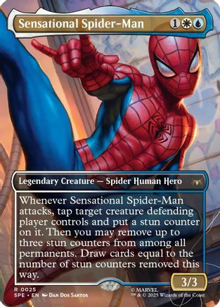 Sensational Spider-Man (Borderless) (SPE, MAR-025) - Marvel's Spider-Man: Eternal-Legal Foil | Grognard Games