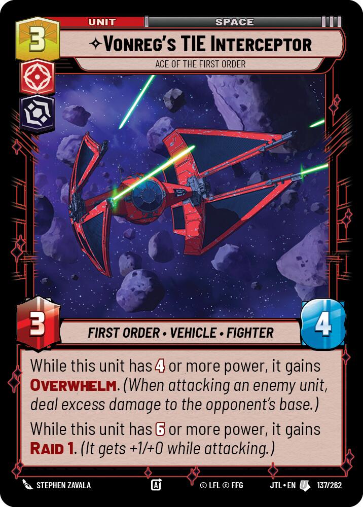 Vonreg's TIE Interceptor - Ace of the First Order (137/262) (137/262) [Jump to Lightspeed] | Grognard Games