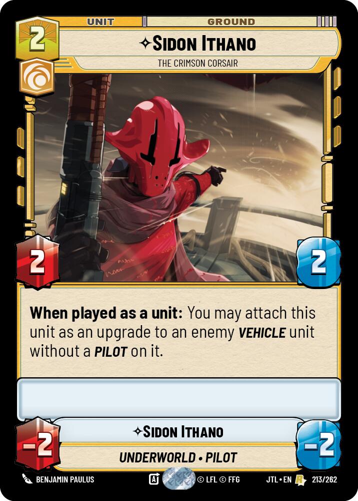 Sidon Ithano - The Crimson Corsair (213/262) (213/262) [Jump to Lightspeed] | Grognard Games