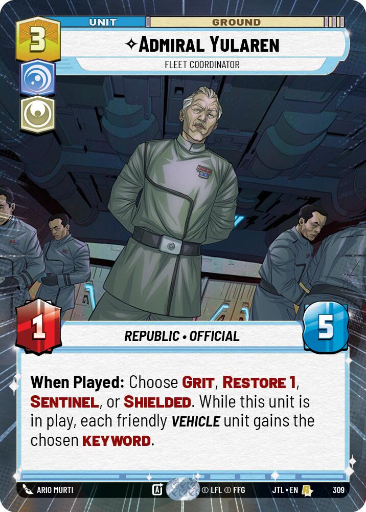 Admiral Yularen - Fleet Coordinator (309) (Hyperspace) (309) [Jump to Lightspeed] | Grognard Games