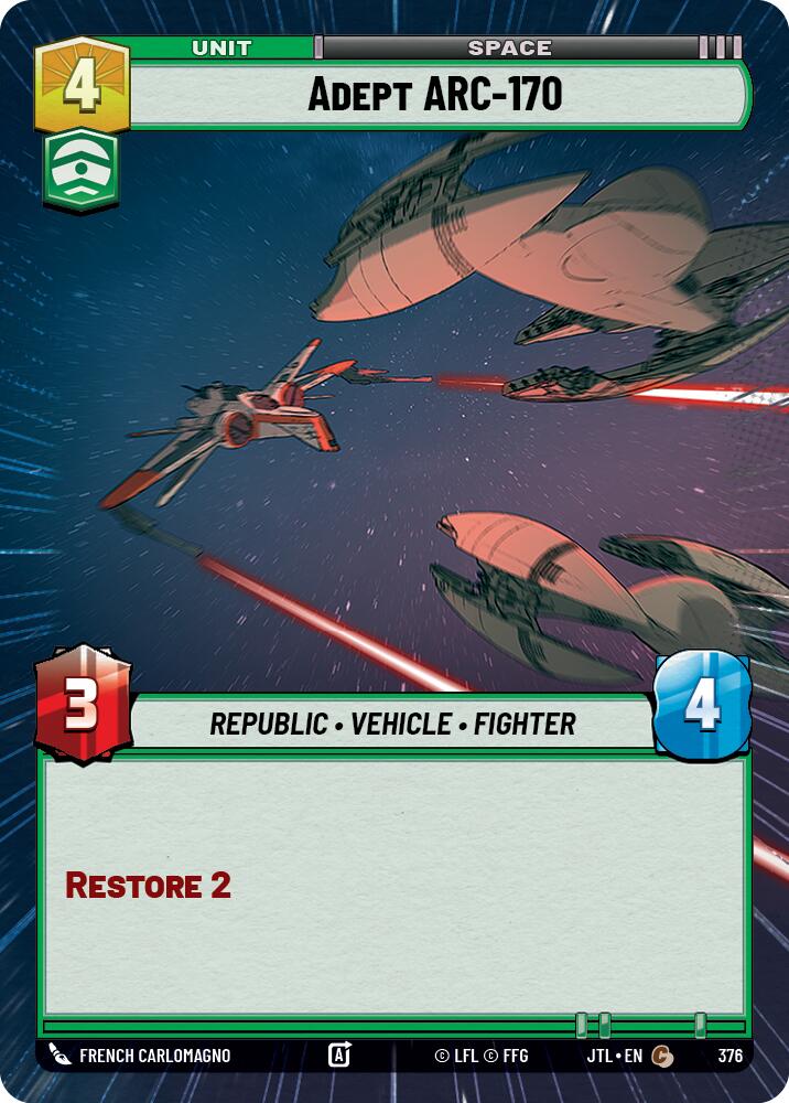 Adept ARC-170 (376) (Hyperspace) (376) [Jump to Lightspeed] | Grognard Games