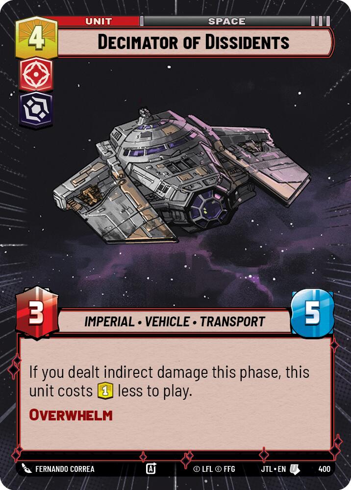 Decimator of Dissidents (400) (Hyperspace) (400) [Jump to Lightspeed] | Grognard Games