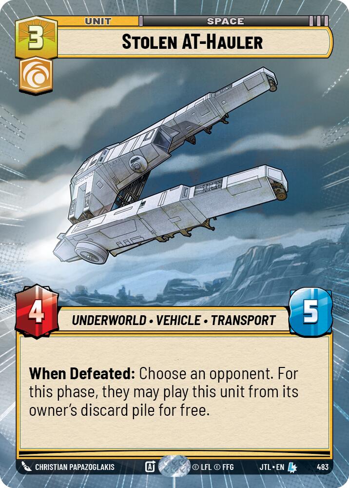 Stolen AT-Hauler (483) (Hyperspace) (483) [Jump to Lightspeed] | Grognard Games