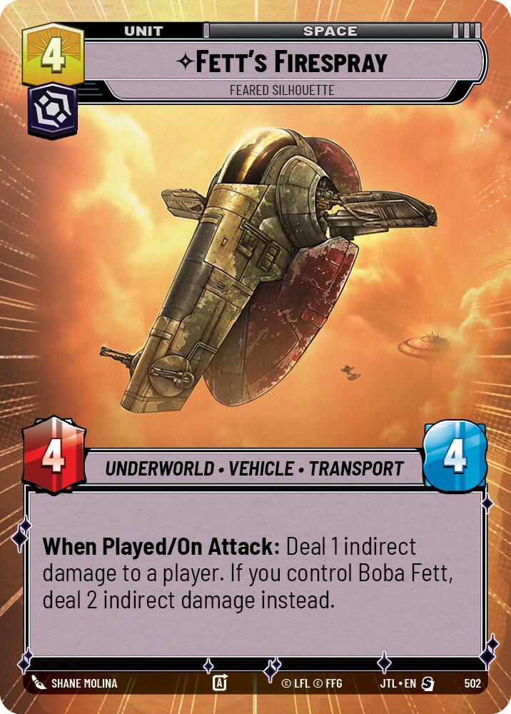 Fett's Firespray - Feared Silhouette (502) (Hyperspace) (502) [Jump to Lightspeed] | Grognard Games