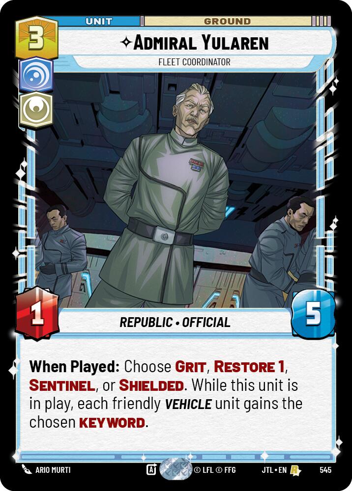 Admiral Yularen - Fleet Coordinator (545) (545) [Jump to Lightspeed] | Grognard Games