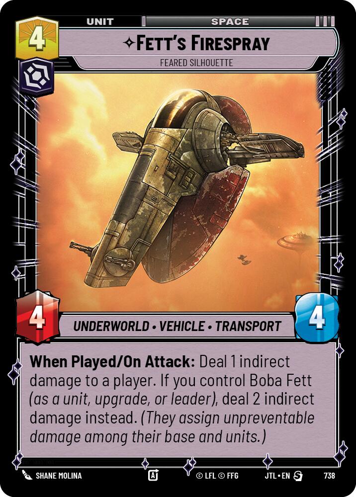 Fett's Firespray - Feared Silhouette (738) (738) [Jump to Lightspeed] | Grognard Games