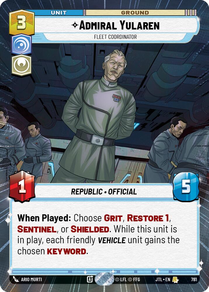 Admiral Yularen - Fleet Coordinator (781) (Hyperspace Foil) (781) [Jump to Lightspeed] | Grognard Games