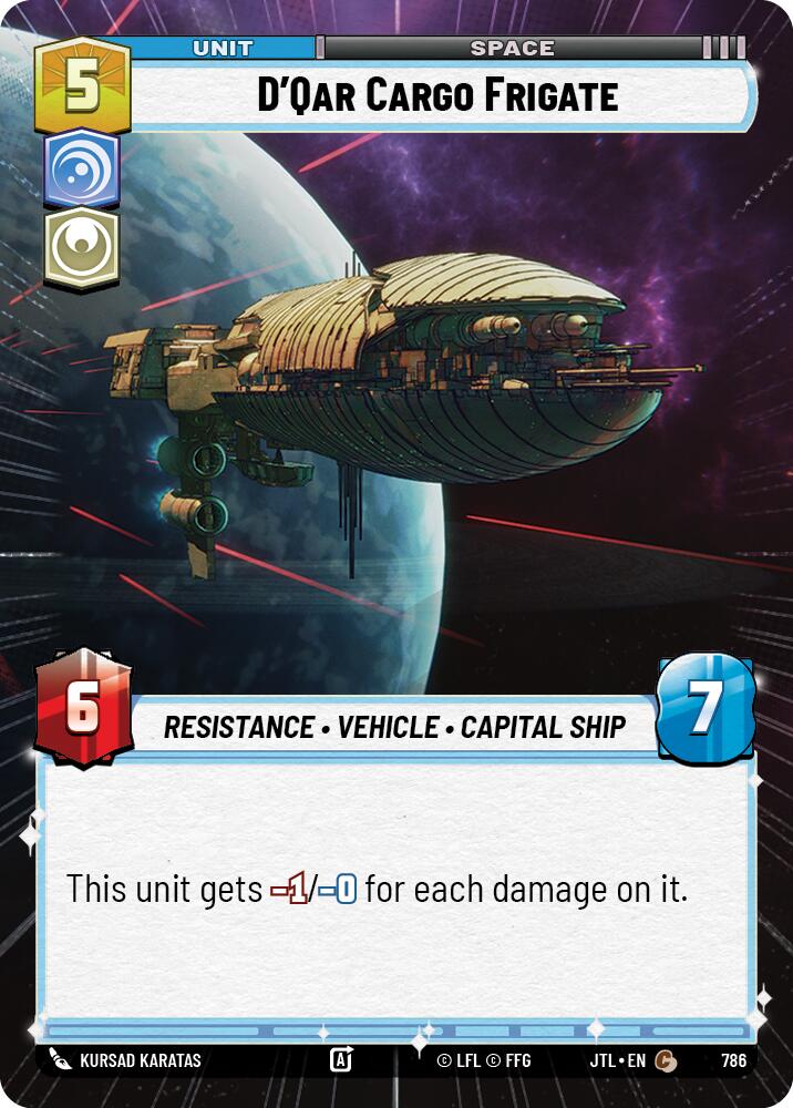 D'Qar Cargo Frigate (786) (Hyperspace Foil) (786) [Jump to Lightspeed] | Grognard Games
