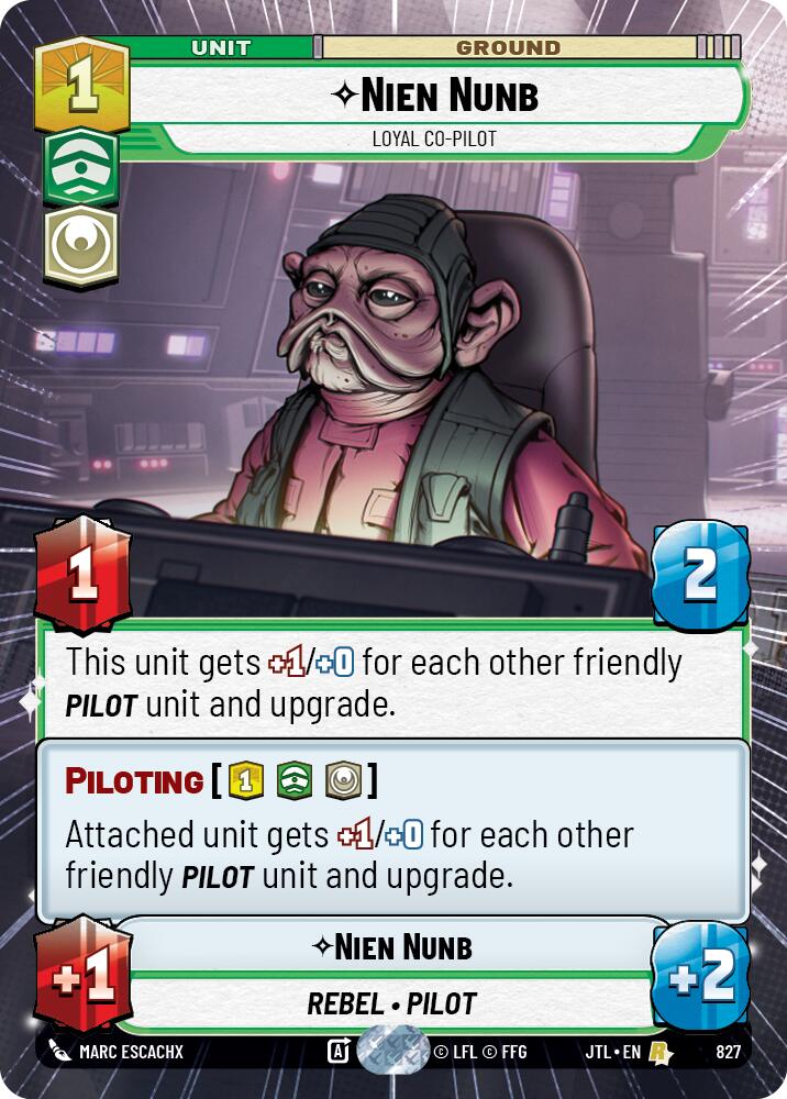 Nien Nunb - Loyal Co-Pilot (827) (Hyperspace Foil) (827) [Jump to Lightspeed] | Grognard Games