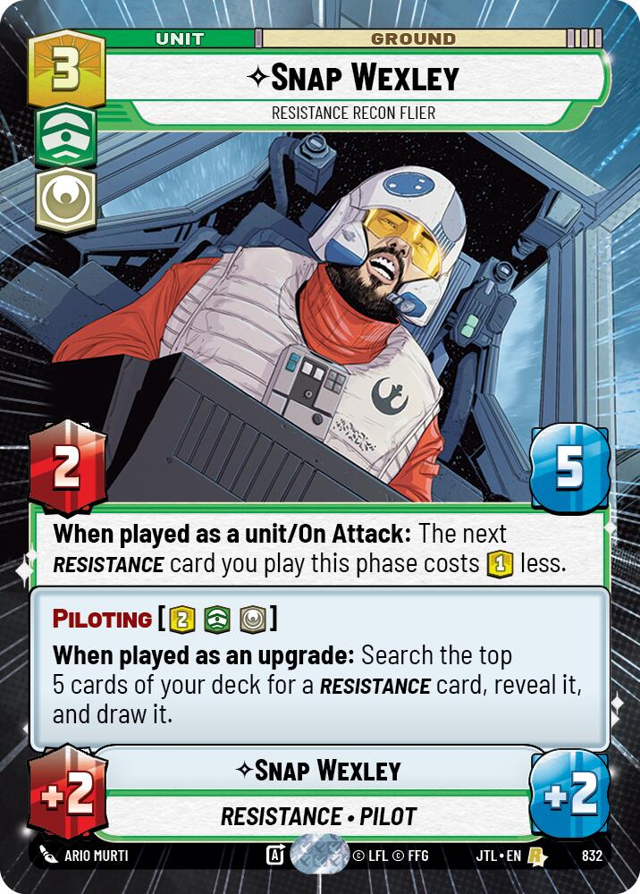 Snap Wexley - Resistance Recon Flier (832) (Hyperspace Foil) (832) [Jump to Lightspeed] | Grognard Games
