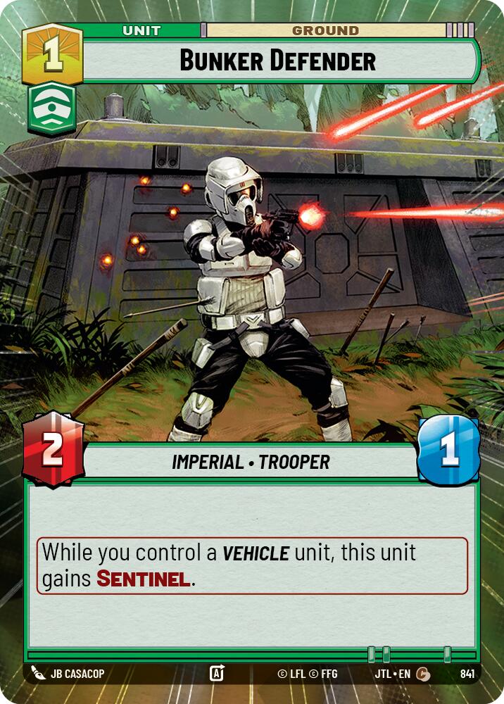Bunker Defender (841) (Hyperspace Foil) (841) [Jump to Lightspeed] | Grognard Games