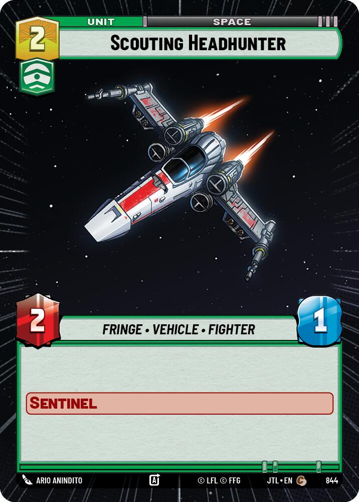Scouting Headhunter (844) (Hyperspace Foil) (844) [Jump to Lightspeed] | Grognard Games